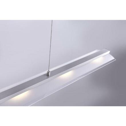 LEUCHTEN DIREKT is JUST LIGHT LED závěsné svítidlo v barvě oceli s nastavitelnou teplotou barvy, bezkontaktním vypínačem, funkcí stmívání a nastavitelnou výškou 2700-5000K