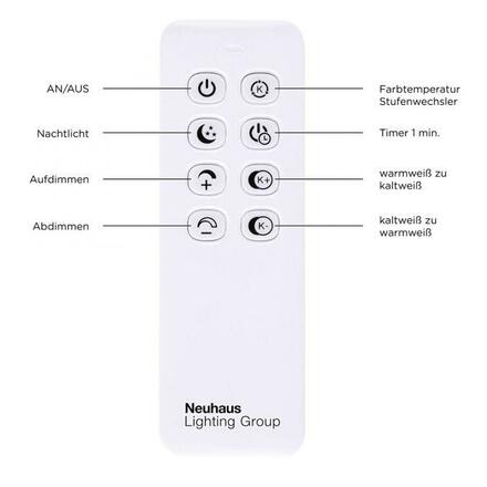 LEUCHTEN DIREKT is JUST LIGHT LED stropní svítidlo, 75,5x56,2cm, CCT, dálkový ovladač, paměťová funkce 2700-5000K