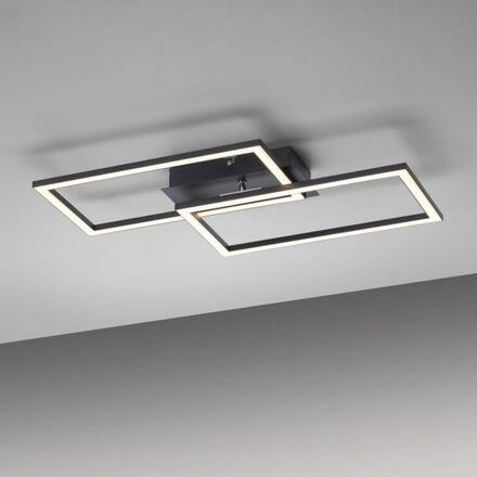 LEUCHTEN DIREKT is JUST LIGHT LED stropní svítidlo, černá, Switchmo, podlouhlé, ploché krokově stmívatelné 3000K