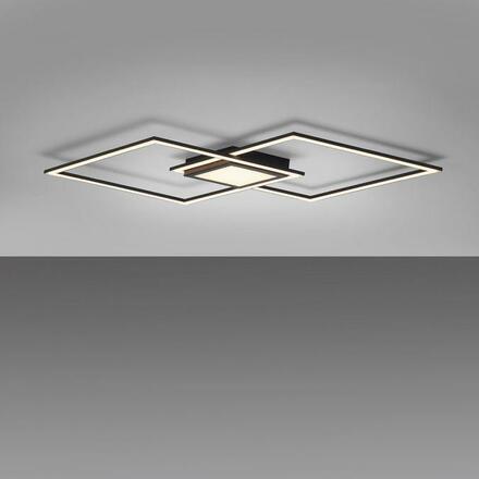 LEUCHTEN DIREKT is JUST LIGHT LED stropní svítidlo 106x37cm, černá, ploché, paměťová funkce, panel 3000K