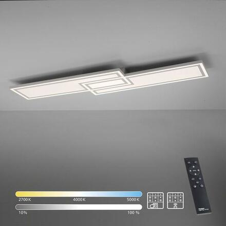 LEUCHTEN DIREKT is JUST LIGHT LED stropní svítidlo bílé ploché 110x28, dálkový ovladač, stmívatelné, CCT nastavení teploty barvy 2700-5000K