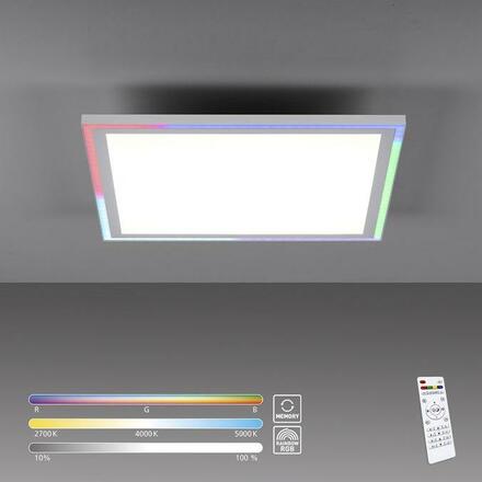 LEUCHTEN DIREKT is JUST LIGHT LED stropní svítidlo 40x40, bílá, ploché Rainbow RGB, dálkový ovladač RGB+2700-6000K