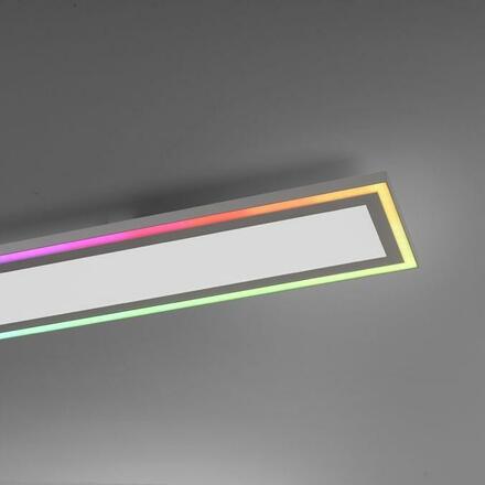 LEUCHTEN DIREKT is JUST LIGHT LED stropní svítidlo 100x18cm, bílá, ploché, Rainbow RGB RGB+2700-6000K