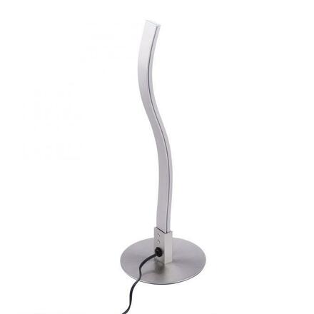 LEUCHTEN DIREKT is JUST LIGHT LED stolní lampa v designu vlny s barvou oceli teplá bílá vč. šňurového vypínače 3000K LD 15128-55