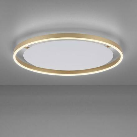 LEUCHTEN DIREKT is JUST LIGHT LED stropní svítidlo, matná mosaz, kruhové pr.60cm, stmívatelné, Switchmo, teplá bílá krokově stmívatelné 3000K