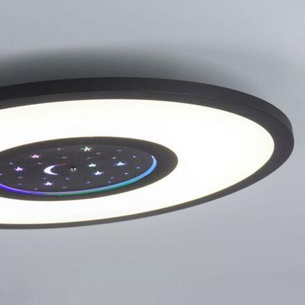 LEUCHTEN DIREKT is JUST LIGHT LED stropní svítidlo, černá, CCT, RGB, dálkový ovladač, stmívatelné, paměťová funkce RGB+2700-5000K