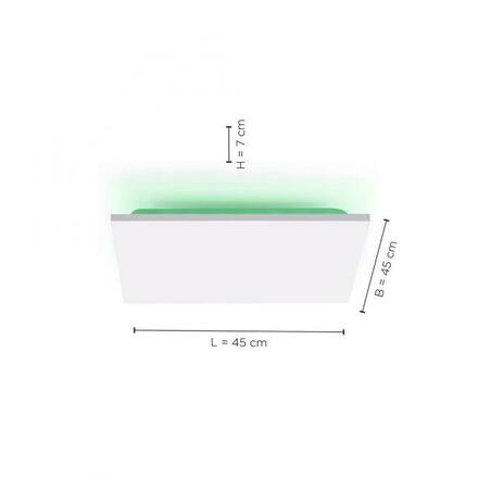 LEUCHTEN DIREKT is JUST LIGHT Stropní svítidlo, bílé, 45x45 cm, RGB, CCT, panel, hranaté 2700-5000K 15600-16