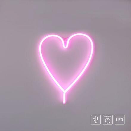 LEUCHTEN DIREKT is JUST LIGHT LED nástěnné svítidlo růžová, srdce, USB, šňůrový vypínač, dekorativní LD 85020-87