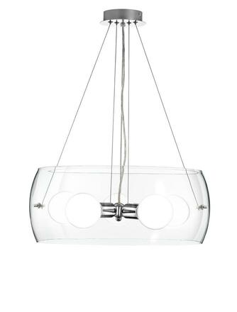 Nova Luce Luxusní závěsné svítidlo Chiara v kombinaci moderního kovu a čirého skla - 5 x 60 W, pr. 500 mm NV 6100401