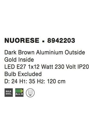 Nova Luce Stylové závěsné svítidlo Nuorese ve třech zajímavých variantách - 1 x 40 W, pr. 240 x 350 mm NV 8942203