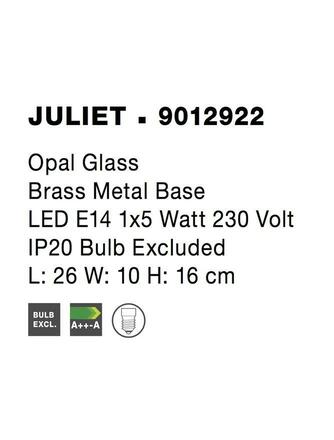 Nova Luce Stolní lampička Juliet v kombinaci opálového skla a elegantní mosazi NV 9012922