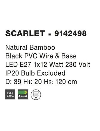 Nova Luce Závěsné svítidlo Scarlet z bambusu v přírodním hnědém tónu - pr. 390 x 200 x 950 mm, 40 W, hnědá NV 9142498
