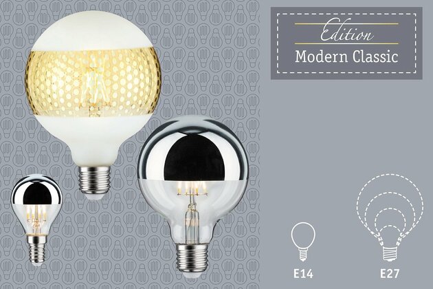PAULMANN LED Globe 6,5 W E27 zrcadlový svrchlík stříbrná teplá bílá stmívatelné 286.73