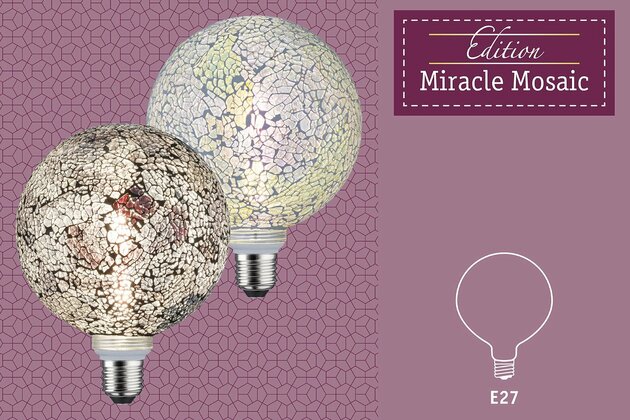 PAULMANN LED G125 E27 Miracle Mosaic bílá 2700K stmívatelné 287.45