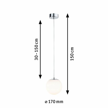 PAULMANN Selection Bathroom LED závěsné svítidlo Gove IP44 9W chrom/satén