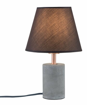 Paulmann stolní lampa Neordic Tem 1-ramenné látkový širm bílá/měď/beton 796.22 P 79622