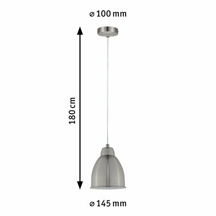 PAULMANN Závěsné svítidlo Neordic Hilla 1-ramenné pro osvětlení rostlin kov kartáčovaný bez zdroje světla max. 40W E27 797.65