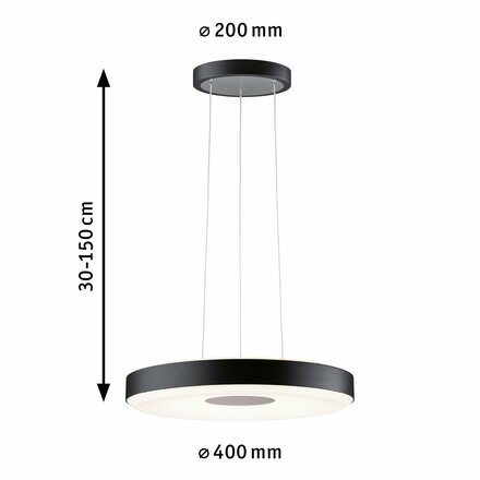 PAULMANN LED závěsné svítidlo Smart Home Zigbee Puric Pane 2700K 11 / 1x7W černá/šedá stmívatelné