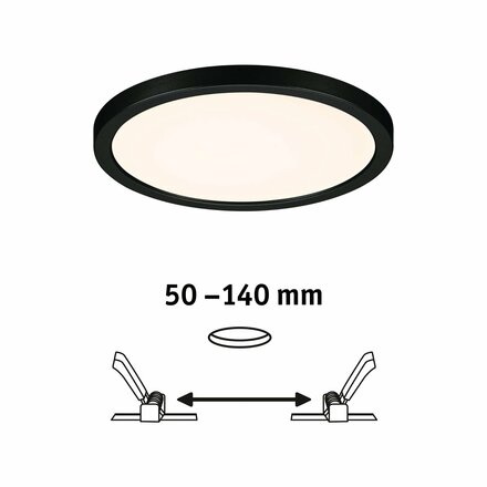 PAULMANN VariFit LED vestavné svítidlo Dim to Warm Areo IP44 kruhové 175mm 3 Step Dim to warm černá stmívatelné