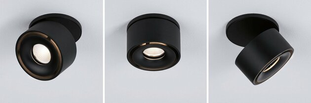 PAULMANN Vestavné svítidlo LED Spircle černá mat 8,0W 3.000K 36° 933.70