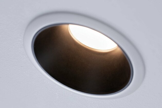 PAULMANN Vestavné svítidlo LED Cole 6,5W bílá/černá mat 3-krokové-stmívatelné 2700K teplá bílá 934.01