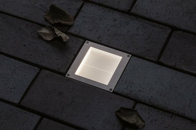 PAULMANN LED zemní svítidlo Smart Home Zigbee Brick neláká hmyz IP67 hranaté 100x100mm CCT 1W 230V ocel ocel