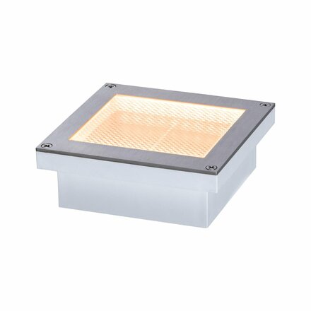 PAULMANN Solární LED zemní svítidlo Aron pohybové čidlo IP67 hranaté 100x100mm 2200K 0,5W bílá ocel/umělá hmota