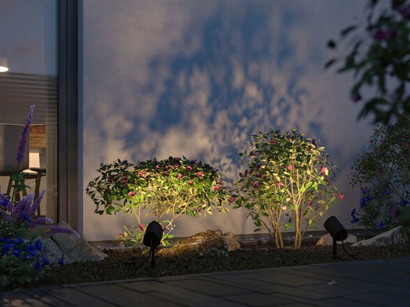 PAULMANN Plug & Shine LED bodové zahradní světlo Smart Home Zigbee Shira IP65 RGBW+ 6,5W antracit