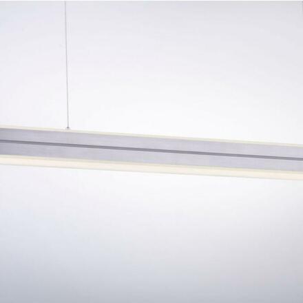 PAUL NEUHAUS LED závěsné svítidlo, barva ocel, stmívač, lineární design, CCT, nastavitelná výška 2700-5000K
