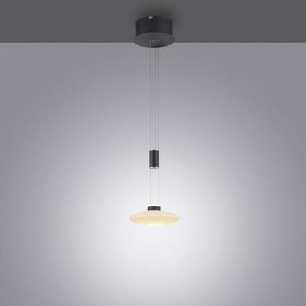 PAUL NEUHAUS LED závěsné svítidlo 1 ramenné kruhové, černá, stmívatelné, nastavitelná výška SimplyDim 3000K