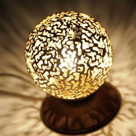 PAUL NEUHAUS Stolní lampa v hnědo-zlaté s ozdobnou koulí pro žárovku G9 PN 4031-48