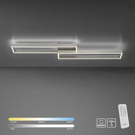 PAUL NEUHAUS LED stropní svítidlo stříbrná barva, hranaté, stmívatelné, CCT, paměťová funkce 2700-5000K