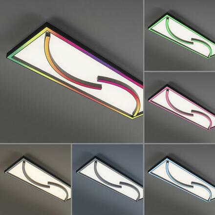 PAUL NEUHAUS LED stropní svítidlo hranaté, světelné scény, stmívatelné, paměťová funkce RGB+2700-6000K