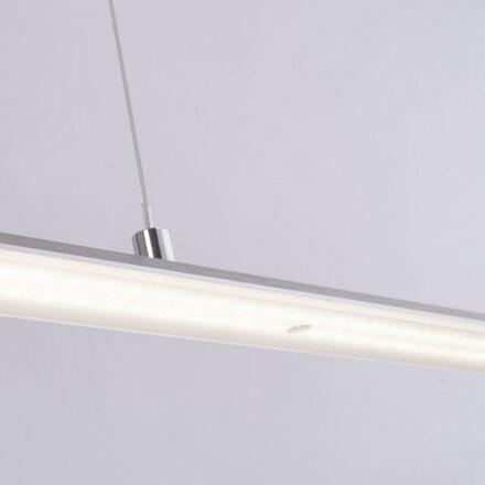 PAUL NEUHAUS PURE-LITE LED závěsné svítidlo v barvě kartáčované oceli s nastavitelnou barvou světla a bezdotykovým stmívačem 2700-5000K