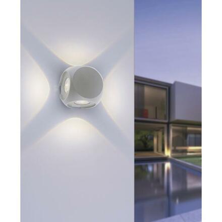 PAUL NEUHAUS LED nástěnné svítidlo, venkovní osvětlení, stříbrná, kostka 3000K PN 9485-21
