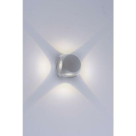 PAUL NEUHAUS LED nástěnné svítidlo, venkovní osvětlení, stříbrná, kostka 3000K PN 9485-21