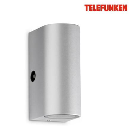 BRILONER TELEFUNKEN LED venkovní nástěnné svítidlo s čidlem, 15,1 cm, 10 W, stříbrná IP44 TF 307104TF