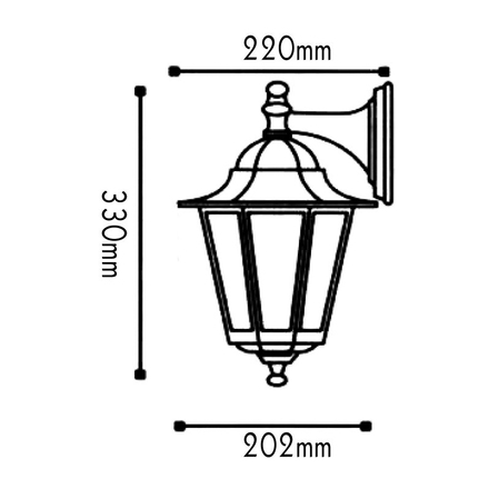 ACA Lighting Garden lantern venkovní nástěnné svítidlo HI6022GB