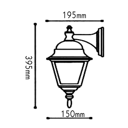 ACA Lighting Garden lantern venkovní nástěnné svítidlo HI6042GB