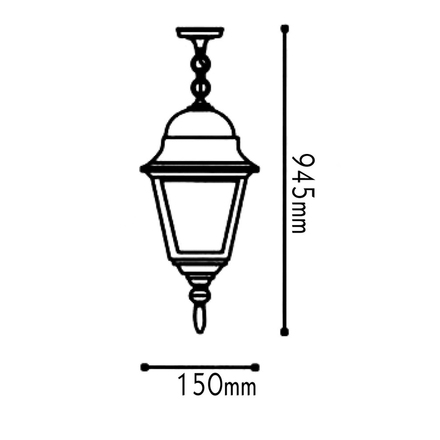 ACA Lighting Garden lantern venkovní závěsné svítidlo HI6045W