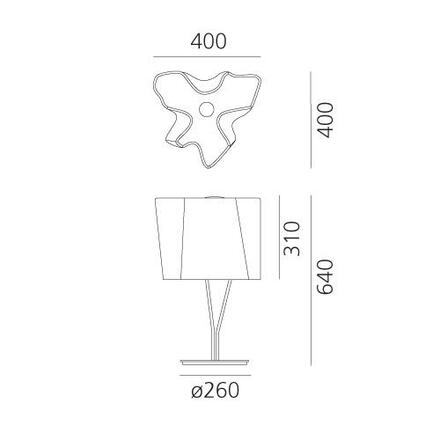 Artemide Logico stolní lampa - Difuzor hedvábí, chromová struktura 0457120A