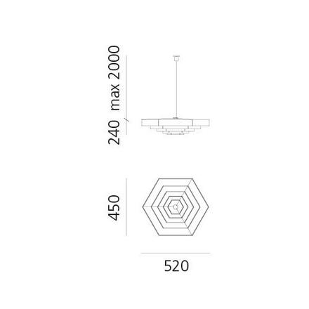 Artemide Lampada Esagonale 52 - hliník DM2004A00