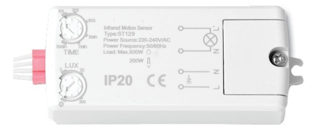 Ecolite Senzor PIR 120st, 500W, 8m, bílý EST129-BI