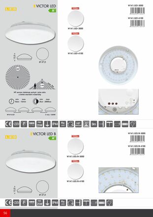 Ecolite LED sv., bílé, IP44, max.25W, 4100K W141/LED/B-4100