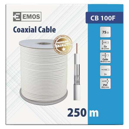 EMOS Koaxiální kabel CB100F 1m BOX 2305100201