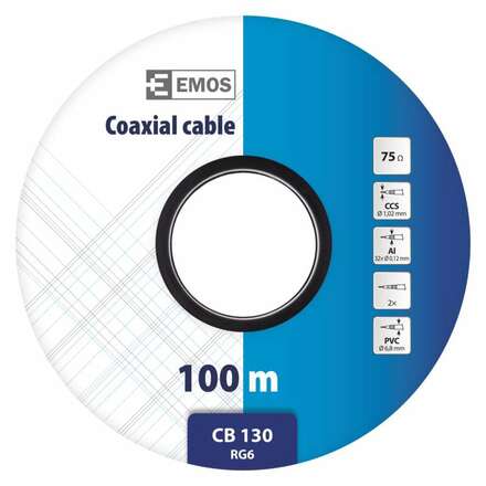EMOS Koaxiální kabel CB130 1m 2305130000