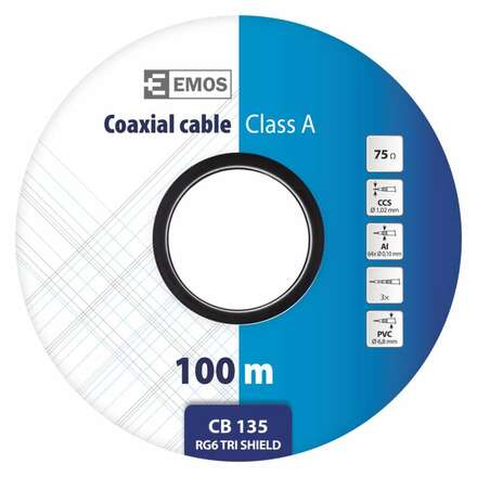 EMOS Koaxiální kabel CB135 1m 2305135000
