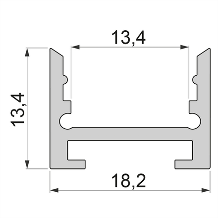Light Impressions Reprofil drážkový profil, U-vysoký AU-10-12 stříbrná elox 3000 mm 970281