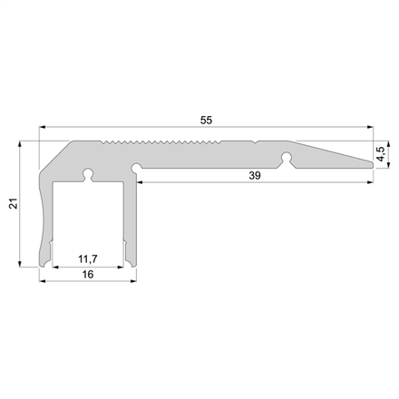 Light Impressions Reprofil schodišťový profil AL-02-10 stříbrná elox 2000 mm 970523