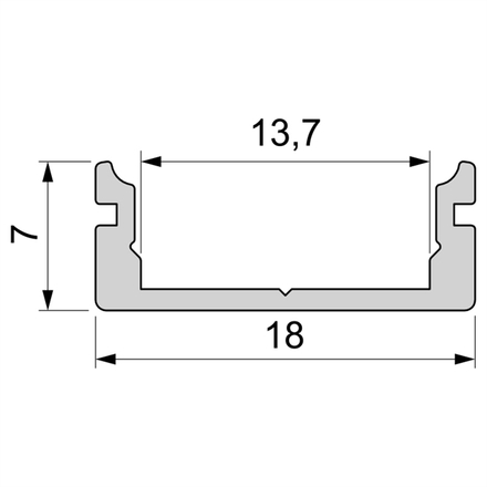 Light Impressions Reprofil U-profil plochý AU-01-12 bílá mat 2000 mm 970045